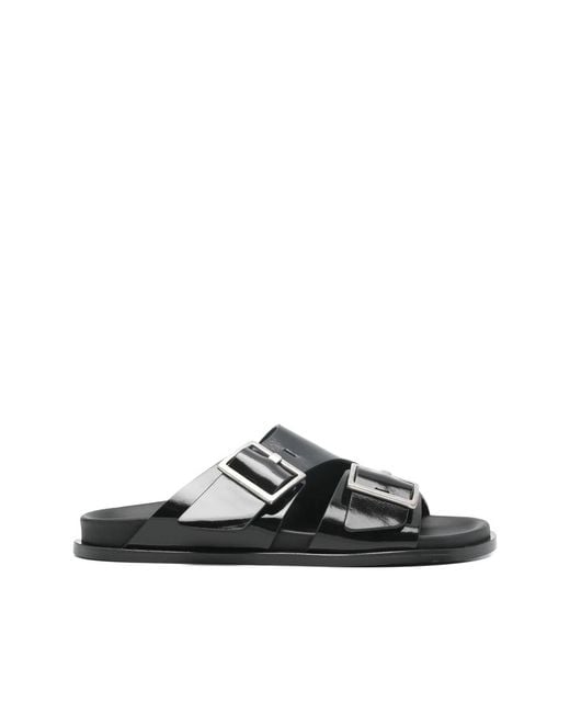 Alohas Black Alba Buckle Strap Sandals
