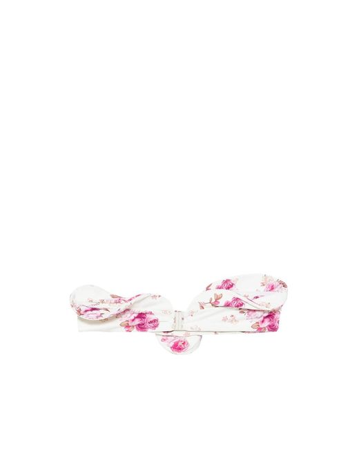 Magda Butrym Pink Floral Print Bandeau Beachwear
