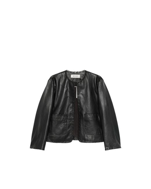 Rohe Black Whipstitch-Trim Collarless Jacket