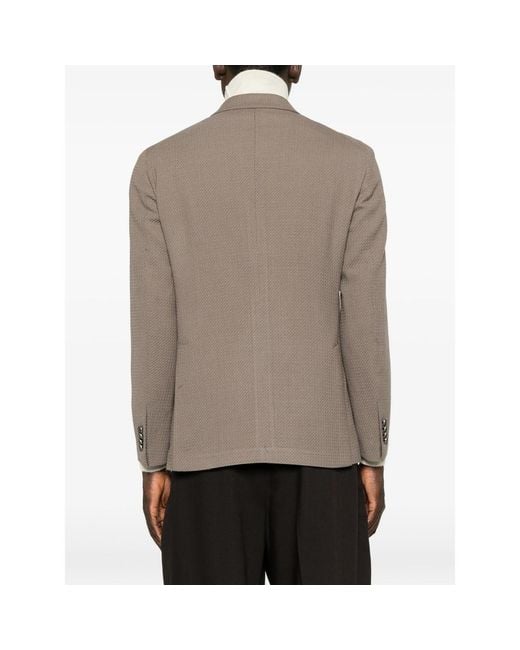Tagliatore Brown Double-Breasted Peak-Lapels Blazer for men