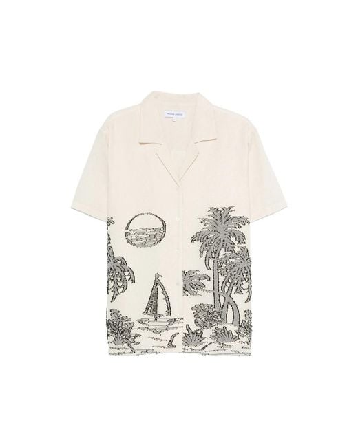 Maison Labiche White Tree-Embroidered Shirt for men