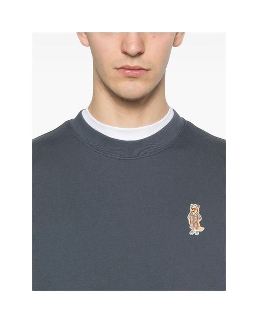 Maison Kitsuné Blue Sweatshirt Organic Cotton for men
