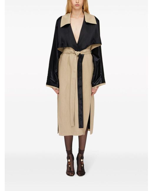 Ferragamo Natural Layered Belted Trench Coat
