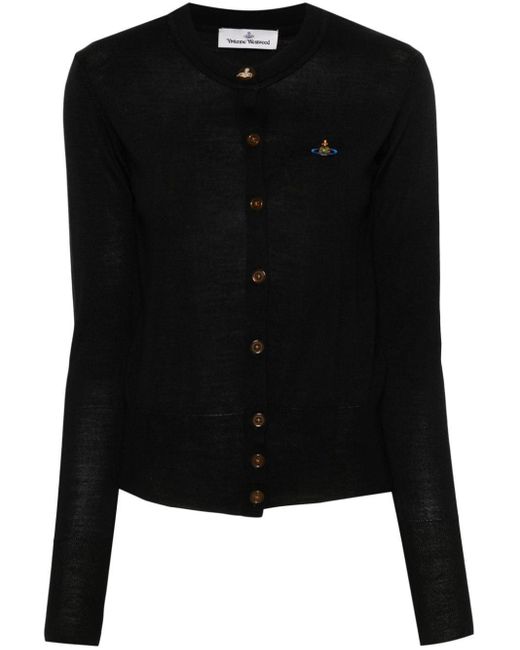 Vivienne Westwood Black Orb-Embroidered Cardigan