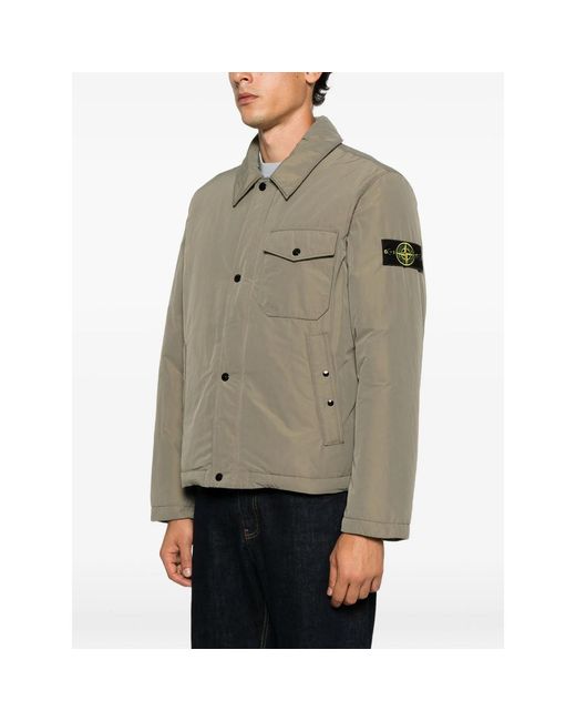 Stone Island Natural Logo-Patch Zip-Fastening Jacket for men