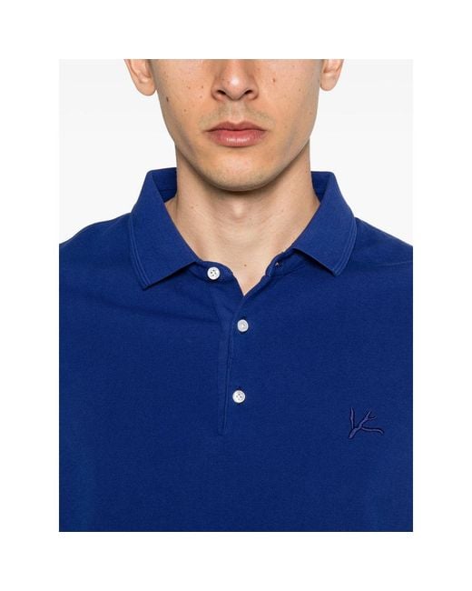Isaia Blue Polo Shirts for men