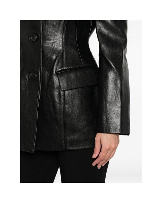 LA PISCINE Black Structured-Shoulder Blazer