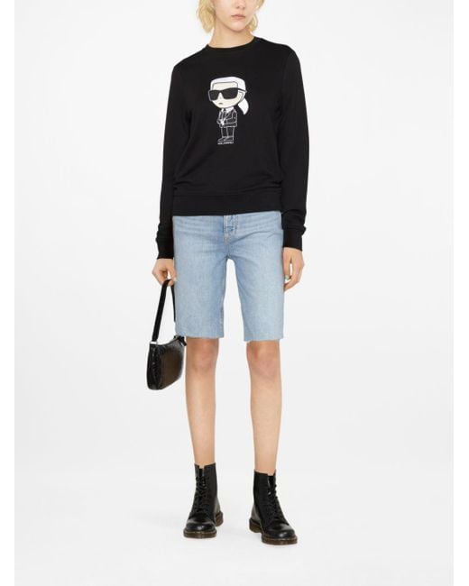 Karl Lagerfeld Black Ikonik Organic-cotton Sweatshirt