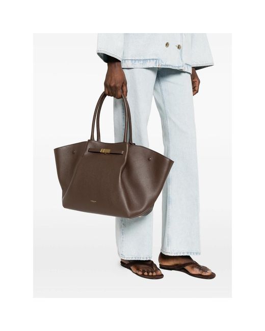DeMellier London Brown New York Buckle Leather Tote Bag