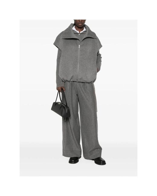 Soeur Gray Hugues Drawstring Wide-Leg Palazzo Pants