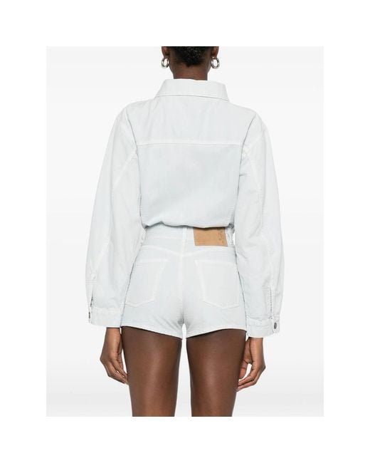 Haikure White Button-Fastening Playsuit