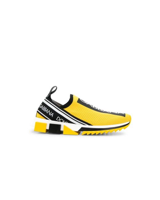 Dolce & Gabbana Yellow Branded Sorrento Sneakers for men