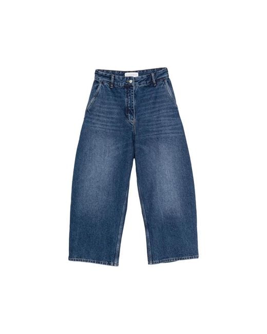 Studio Nicholson Blue Washed Wide-Leg Denim Jeans