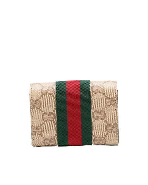 Gucci Multicolor Gg Supreme Web-Stripe Wallet