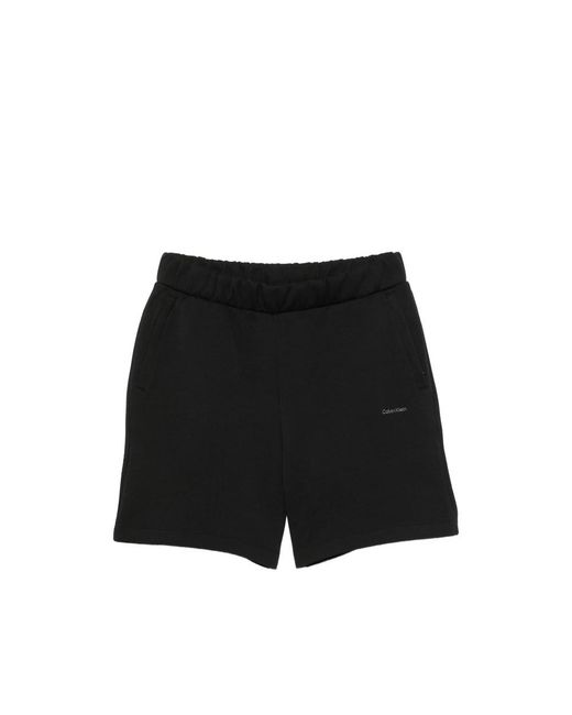 Calvin Klein Black Logo-Print Jersey Shorts for men