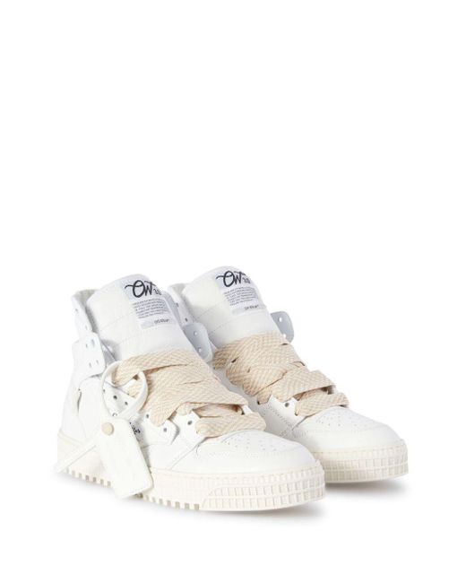 Off-White c/o Virgil Abloh Natural Off- 3.0 Off-Court Leather Sneakers