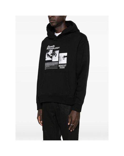 MIDNIGHT RODEO Black Graphic Hoodie for men