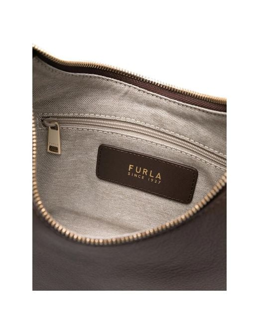 Furla Brown Shoulder Bag Calf Leather