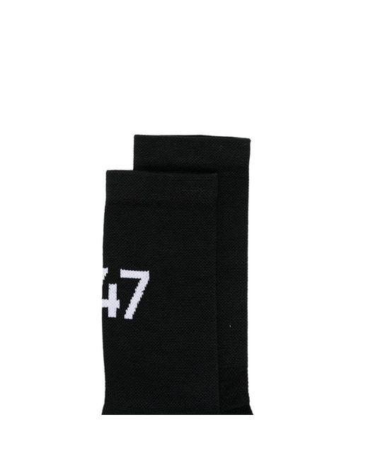 Represent Black Intarsia-Knit Logo-Print Socks for men