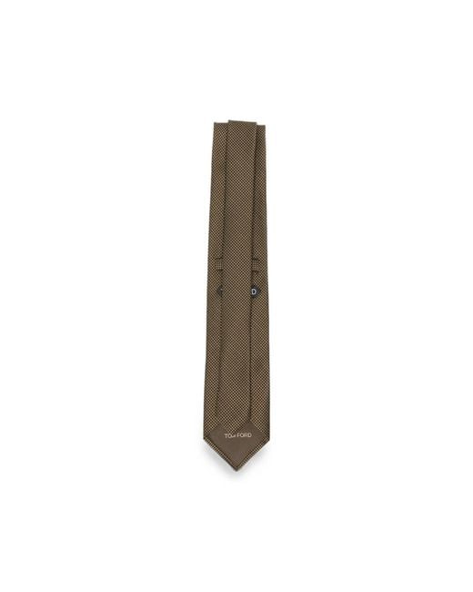 Tom Ford Green Houndstooth-Pattern Tie for men