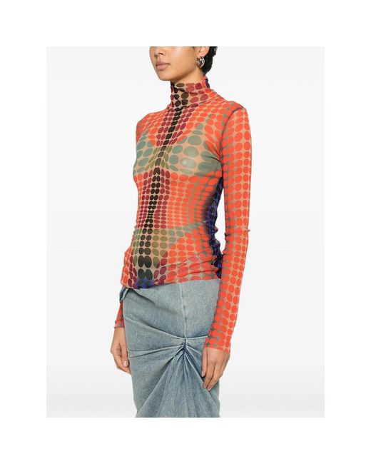 Jean Paul Gaultier Pink Patterned Top