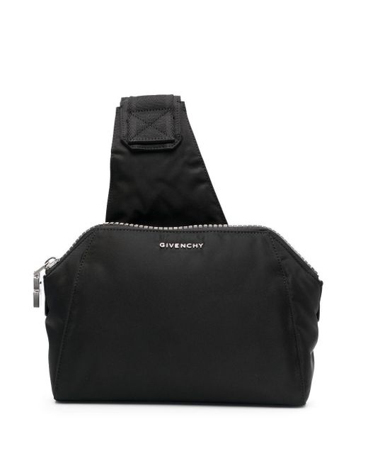 Givenchy Black Logo-Print Shoulder Bag for men
