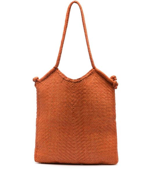 Dragon Diffusion Orange Minga Leather Tote Bag