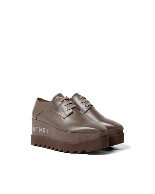Stella McCartney Brown Elyse Logo-Detail Derby Shoes