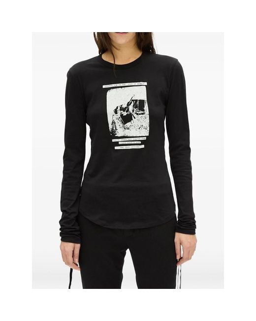 Ann Demeulemeester Black Dot Ruched T-Shirt