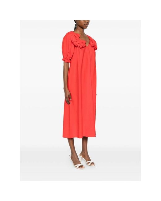 Stine Goya Red Dress With Ruffles And Bow