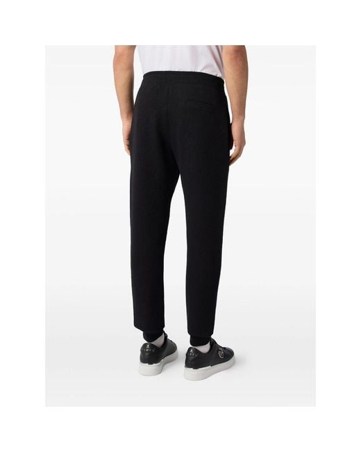 Philipp Plein Black Logo-Patch Track Pants for men