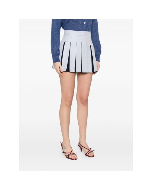 Vivetta White Textured Pleated Mini Skirt