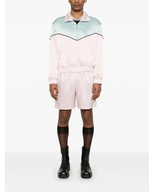 Ernest W. Baker Pink Satin Bermuda Shorts for men