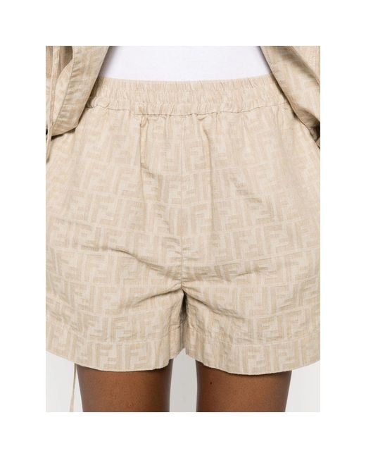 Fendi Natural Neutrals Shorts
