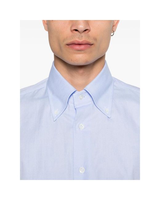 Mazzarelli Blue Button-Fastening Shirt for men