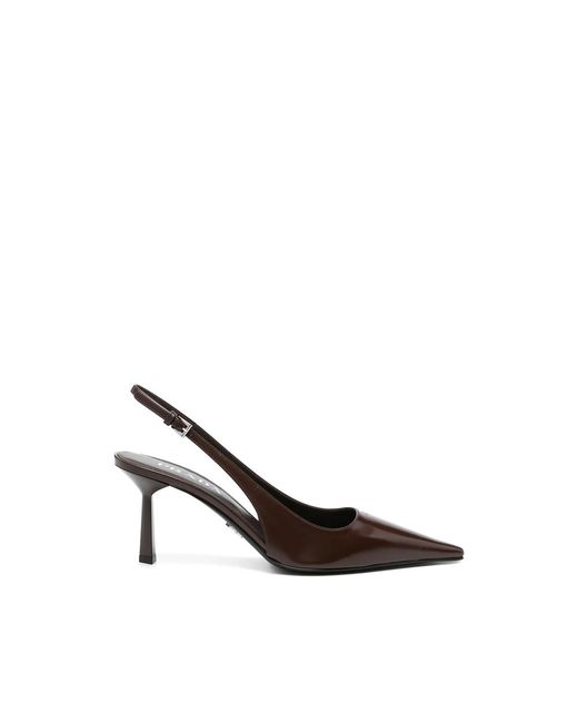 Prada Black Pointed-Toe Slingback Pumps