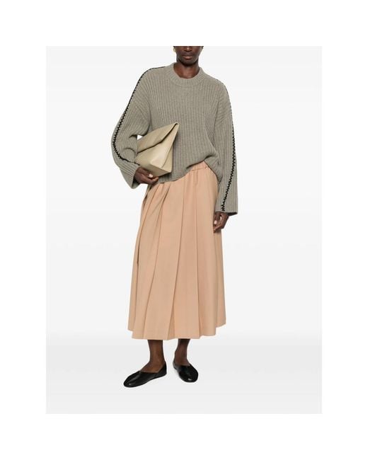 Kujten Green Ribbed Whipstitch-Trim Sweater