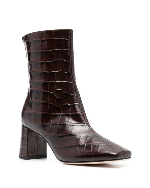 Dear Frances Brown 75Mm Crocodile-Effect Leather Boots