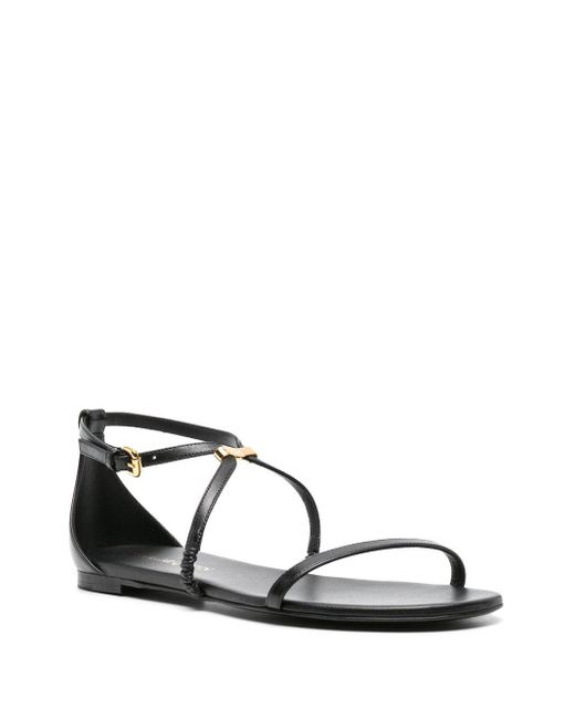 Alexander McQueen Black Ankle-strap Leather Sandals