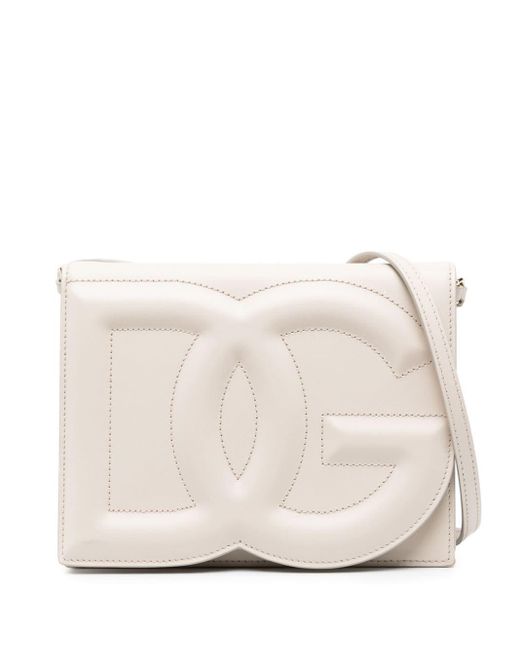 Dolce & Gabbana Natural Dg Stitch Flap Crossbody Bag