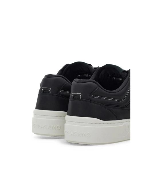 Ferragamo Black Gancini Sneakers for men