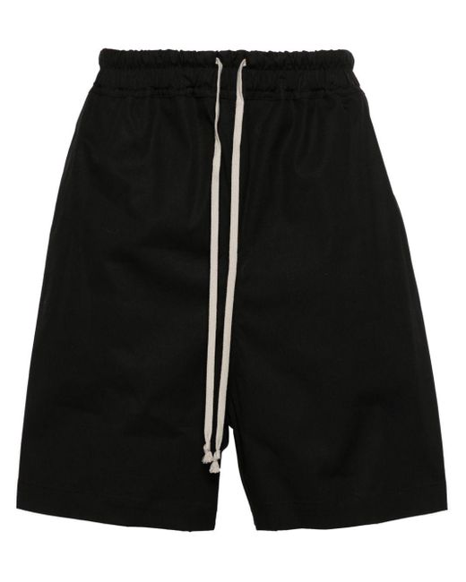 Rick Owens Black Poplin Organic-cotton Track Shorts for men