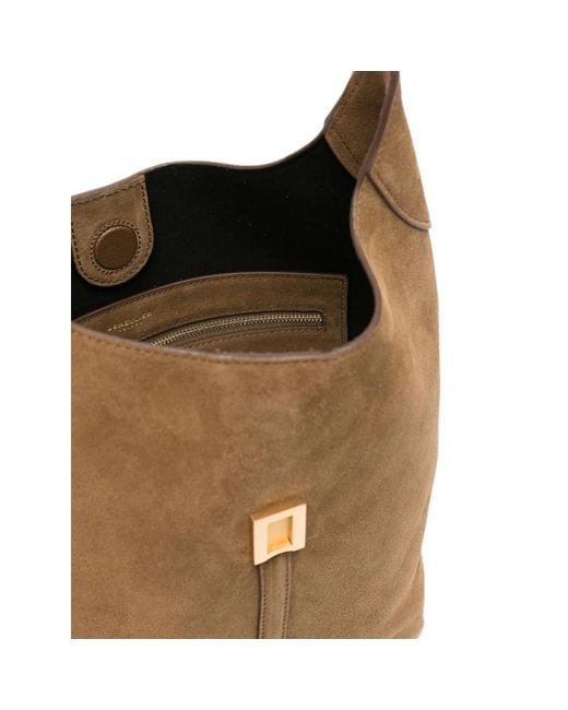 DeMellier London Brown Small Siena Lock-Detail Bucket Bag