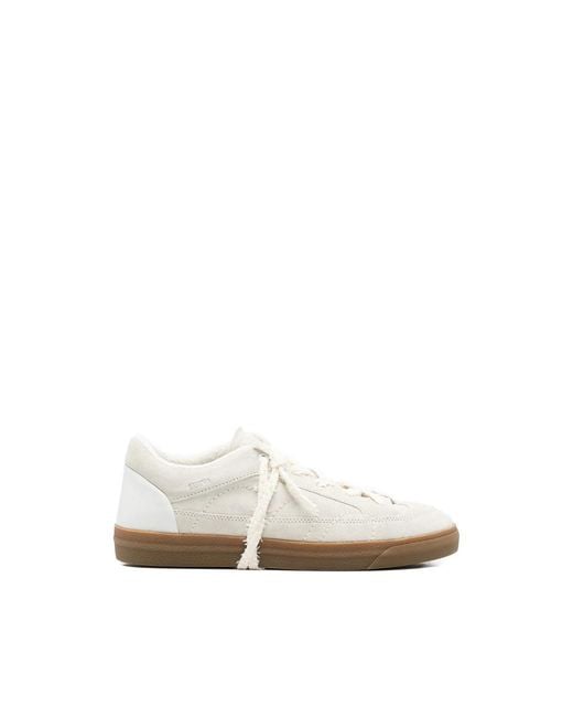 Santha White Love Cut Paneled Sneakers for men