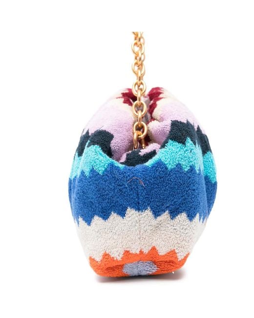 Missoni Blue Sponge Zig Zag Shoulder Bags