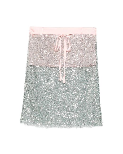 Siedres Multicolor Sequin-Embellished Drawstring Skirt