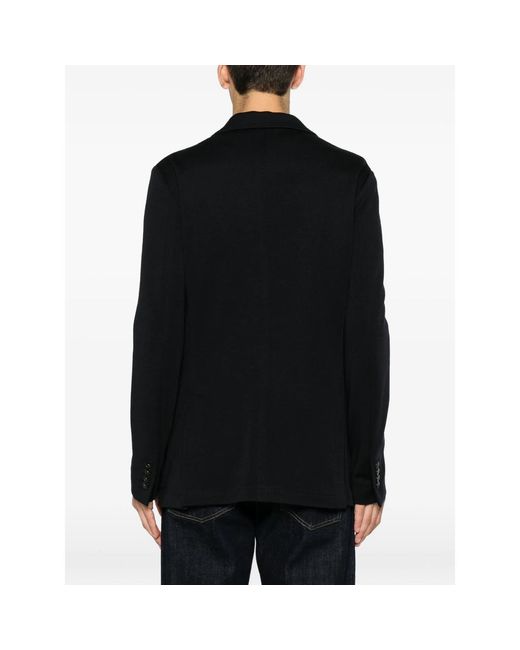 Canali Black Single-Breasted Notched-Lapel Blazer for men