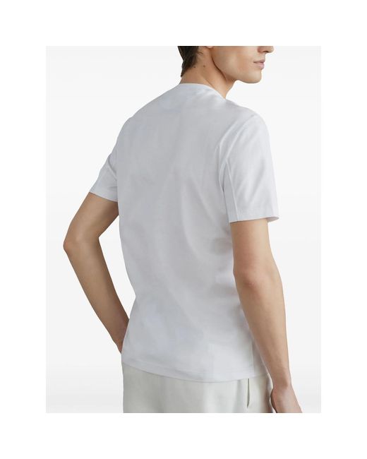Brunello Cucinelli White Patch-Pocket Crew-Neck T-Shirt for men