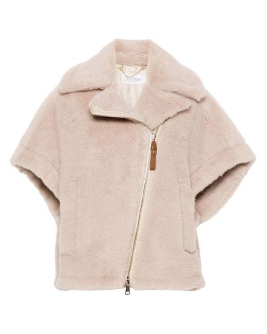 Max Mara Natural Shearling Cape