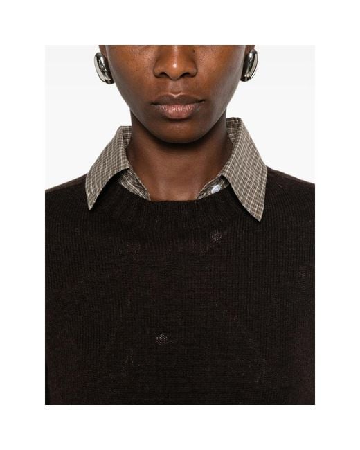 Aragona Black Ribbed-Trim Sweater